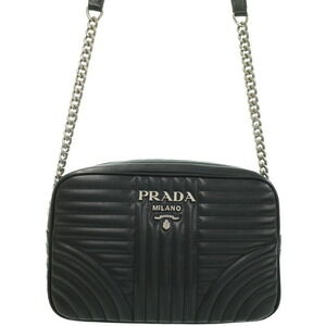 PRADA Diagram Leather Bag Chain Shoulder